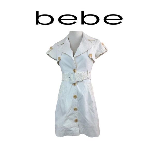 Bebe White Beautiful Dress. Sz XS - Picture 1 of 4